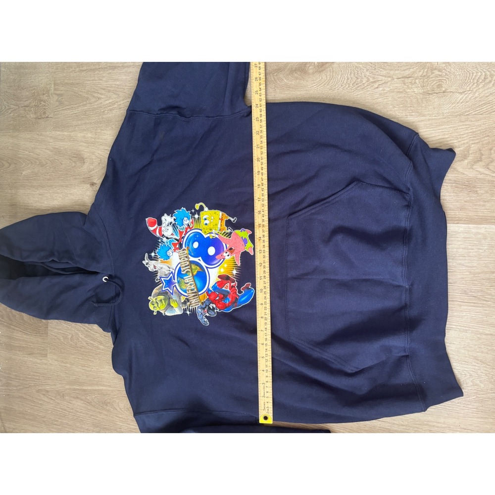 Universal Studios Islands of Adventure Navy Blue Graphic Hoodie Shrek Spongebob - Picture 5 of 6